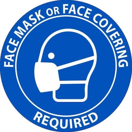 Nmc Safety Sign Label, FACE MASK OR COVERING REQUIRED, Pressure Sensitive Vinyl 0045, 5pk, 6 H x 6 W i ISO674AP